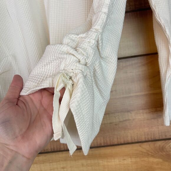 J Jill Womens‎ Cowl Neck Waffle Knit Long Sleeve Ruched Sweater Top Shirt Medium - Picture 4 of 9